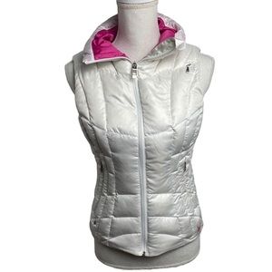 Spyder White Down Quilted Hot Pink Lined Vest XS